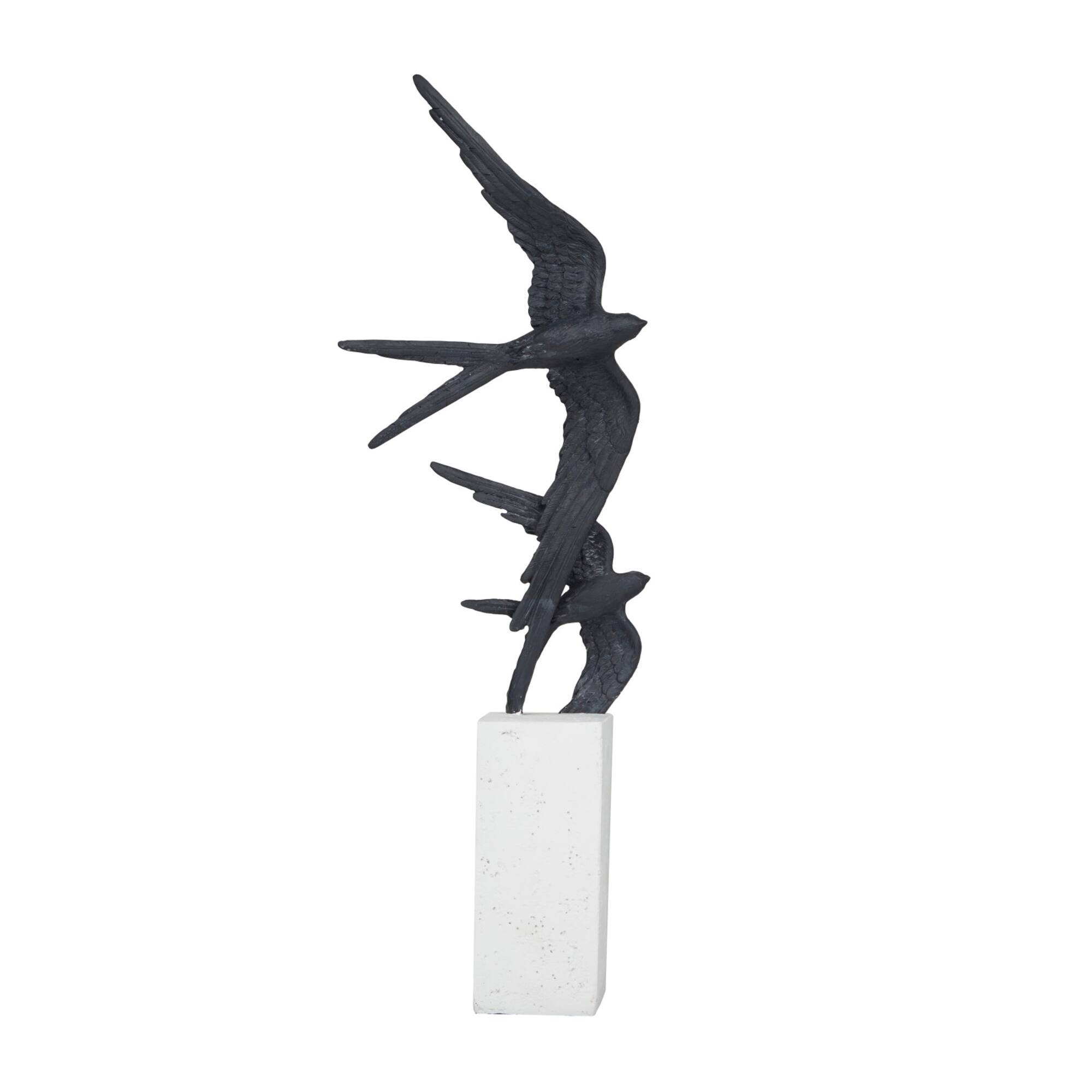 20" Black Bird Sculpture